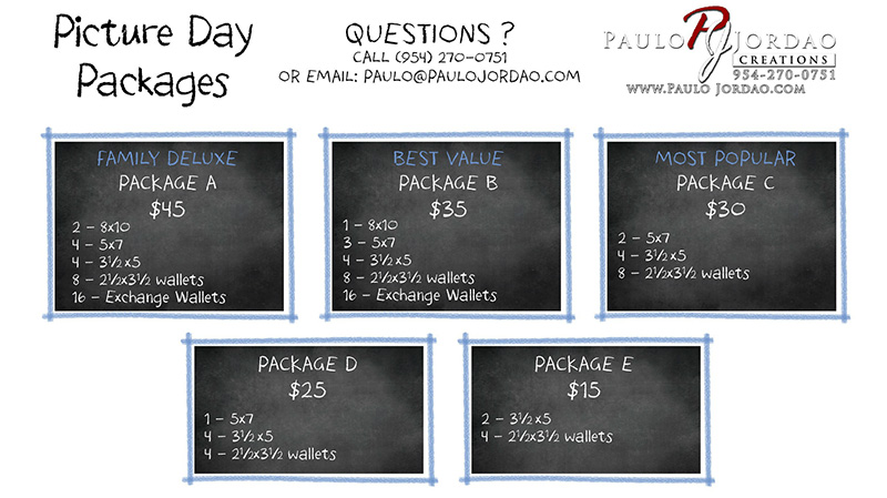 School Portrait Packages and Prices